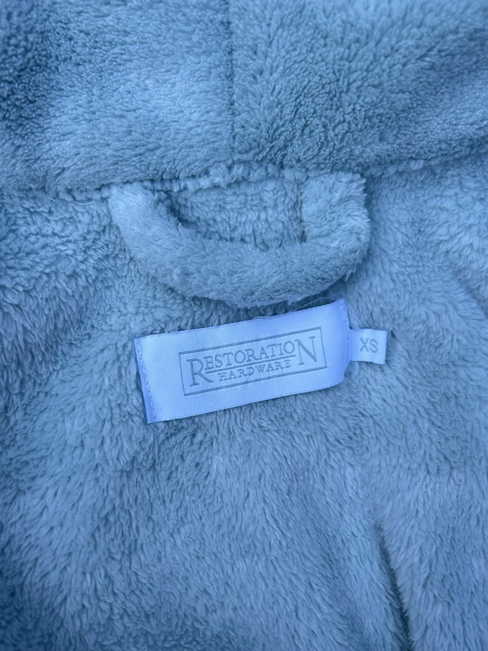 Restoration Hardware Light Blue Plush Bathrobe